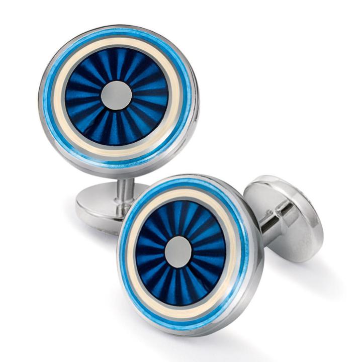 Charles Tyrwhitt Charles Tyrwhitt Enamel Blue Circle Cuff Links