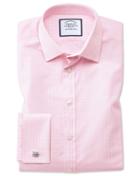 Charles Tyrwhitt Slim Fit Small Gingham Light Pink Cotton Dress Shirt Single Cuff Size 15.5/34 By Charles Tyrwhitt