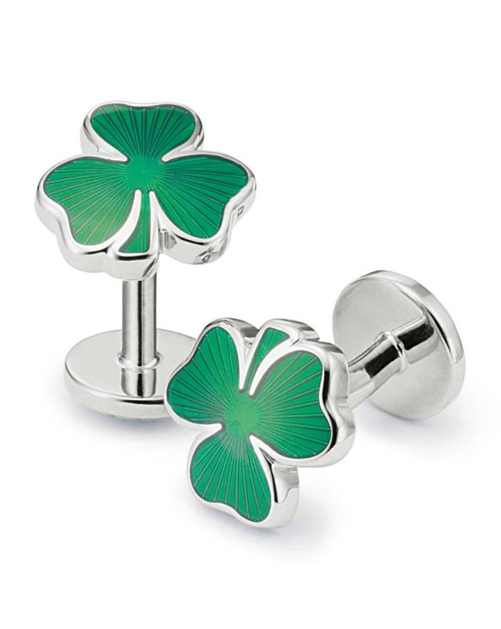 Charles Tyrwhitt Irish Shamrock Enamel Cufflinks By Charles Tyrwhitt