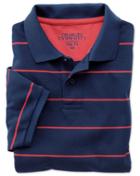 Charles Tyrwhitt Charles Tyrwhitt Slim Fit Blue And Pink Striped Pique Polo Shirt
