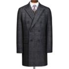 Charles Tyrwhitt Charcoal Glen Checkered Double Breasted Wool/polyamid Coat Size 40 By Charles Tyrwhitt