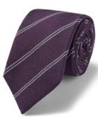  Purple And White Wool Silk Fine Stripe Classic Tie By Charles Tyrwhitt