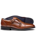  Tan Goodyear Welted Double Buckle Monk Performance Shoe Size 11 By Charles Tyrwhitt