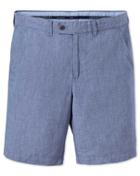 Charles Tyrwhitt Charles Tyrwhitt Blue Flat Front Cotton Linen Shorts Size 34