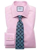 Slim Fit Egyptian Cotton Trellis Weave Pink Dress Shirt French Cuff Size 14.5/33 By Charles Tyrwhitt