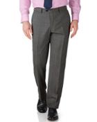 Charles Tyrwhitt Grey Slim Fit End-on-end Business Suit Wool Pants Size W40 L32 By Charles Tyrwhitt