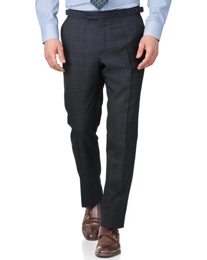 Charles Tyrwhitt Charles Tyrwhitt Blue Slim Fit Thornproof Luxury Suit Wool Pants Size W30 L38