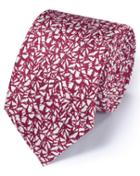  Magenta Silk Classic Abstract Texture Tie By Charles Tyrwhitt