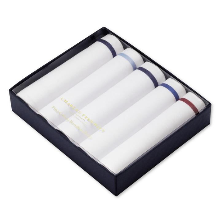 Charles Tyrwhitt Charles Tyrwhitt 5 Plain White Handkerchiefs