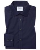  Classic Fit Navy Non-iron Twill Cotton Dress Shirt French Cuff Size 15.5/32 By Charles Tyrwhitt