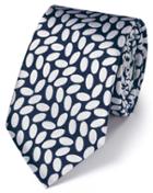 Charles Tyrwhitt Navy And White Silk Geometric Classic Tie By Charles Tyrwhitt