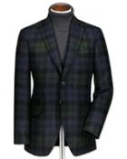 Charles Tyrwhitt Green And Navy Slim Fit British Tartan Luxury Wool Jacket Size 38 By Charles Tyrwhitt