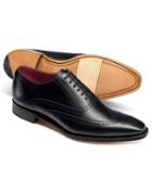  Black Made In England Oxford Brogue Flex Sole Shoes Size 11.5 By Charles Tyrwhitt