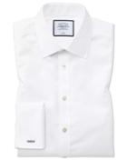  Extra Slim Fit Non-iron Twill White Cotton Dress Shirt French Cuff Size 14.5/32 By Charles Tyrwhitt