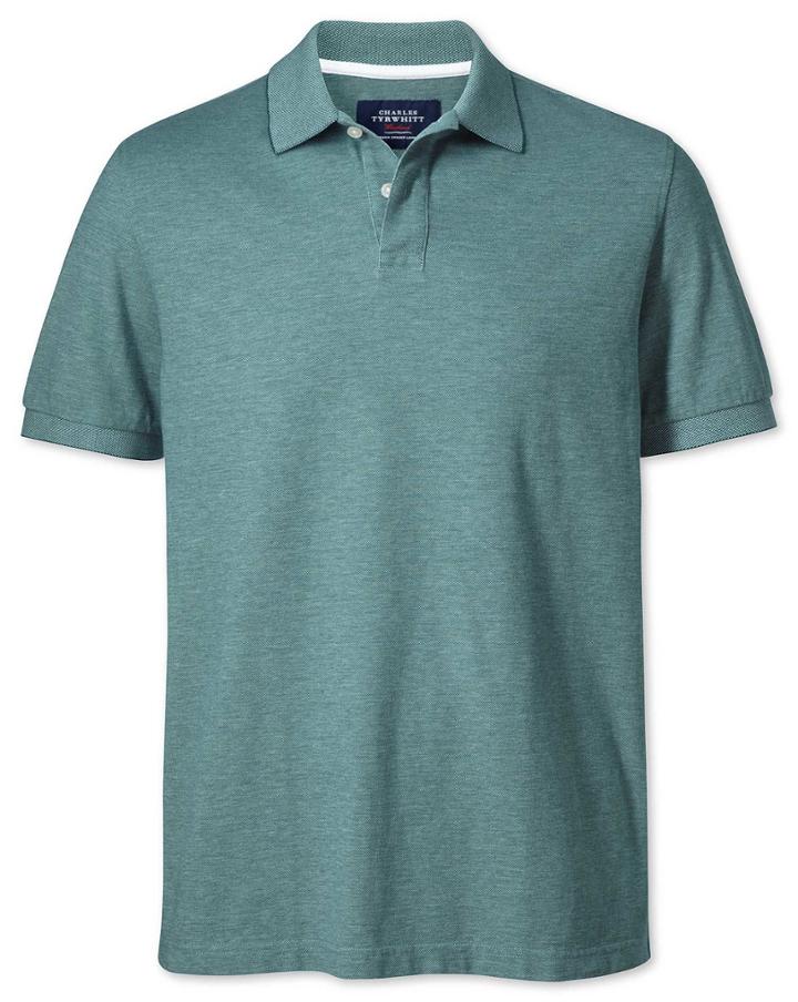 Charles Tyrwhitt Charles Tyrwhitt Forest Green Oxford Cotton Polo Size Large