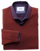 Charles Tyrwhitt Copper Merino V-neck Wool Sweater Size Xs By Charles Tyrwhitt