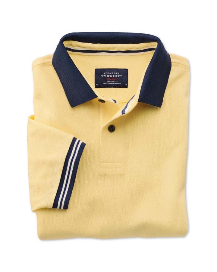 Charles Tyrwhitt Charles Tyrwhitt Classic Fit Lemon Signature Cotton Polo Size Xl