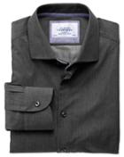 Charles Tyrwhitt Charles Tyrwhitt Slim Fit Semi-spread Collar Business Casual Charcoal Cotton Dress Shirt Size 15.5/33