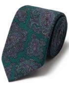  Green Multi Paisley Wool Print Luxury Italian Tie By Charles Tyrwhitt