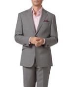  Silver Classic Fit Cross Hatch Weave Italian Suit Wool Jacket Size 38 By Charles Tyrwhitt