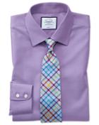  Classsic Fit Lilac Non-iron Twill Cotton Dress Shirt French Cuff Size 15.5/33 By Charles Tyrwhitt