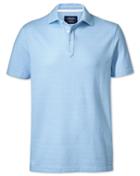 Charles Tyrwhitt Sky Blue And White Birds Eye Cotton Polo Size Large By Charles Tyrwhitt