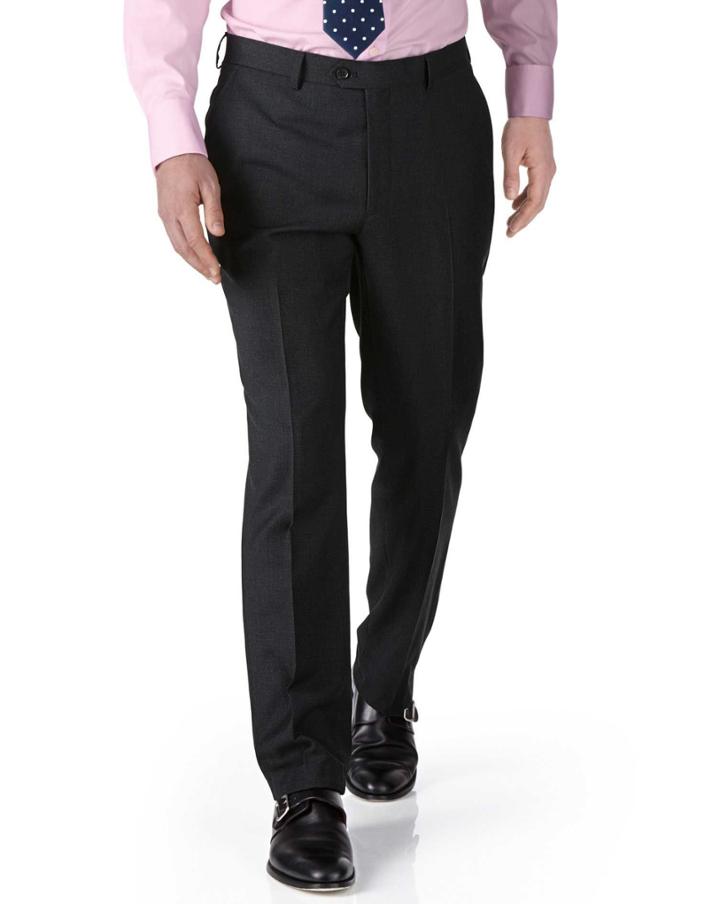 Charles Tyrwhitt Charles Tyrwhitt Charcoal Slim Fit Twill Business Suit Wool Pants Size W28 L38