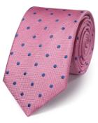 Charles Tyrwhitt Pink And Blue Silk Classic Spot Tie By Charles Tyrwhitt