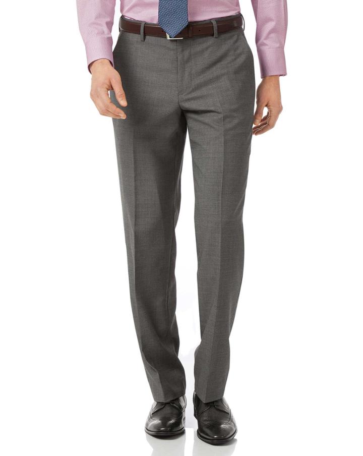  Grey Classic Fit Jaspe Business Suit Wool Pants Size W32 L30 By Charles Tyrwhitt