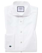  Classic Fit White Non-iron Poplin Spread Collar Cotton Dress Shirt French Cuff Size 15/33 By Charles Tyrwhitt