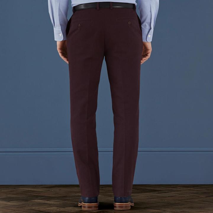 Charles Tyrwhitt Charles Tyrwhitt Wine Slim Fit Brushed Canvas Stretch Pants