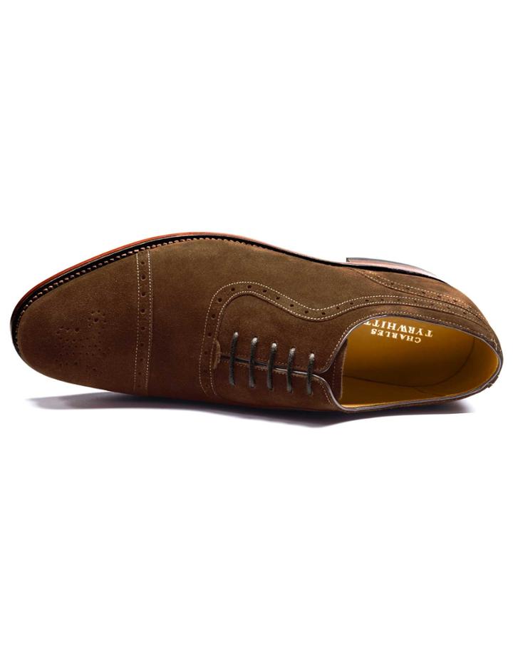 Charles Tyrwhitt Charles Tyrwhitt Brown Parker Suede Toe Cap Brogue Oxford Shoes
