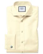 Charles Tyrwhitt Extra Slim Fit Spread Collar Non-iron Twill Yellow Cotton Dress Shirt French Cuff Size 14.5/32 By Charles Tyrwhitt