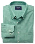 Charles Tyrwhitt Charles Tyrwhitt Classic Fit Green Chambray Shirt