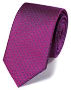 Charles Tyrwhitt Charles Tyrwhitt Pink Silk Wire Lattice Classic Tie