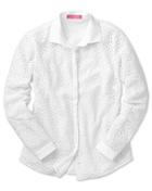 Charles Tyrwhitt Charles Tyrwhitt Women's Semi Fitted Corded Lace White Silk Shirt Size 6