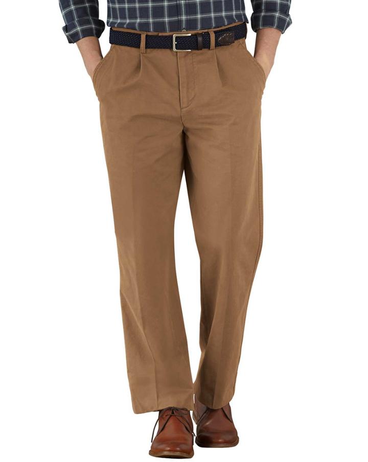 Charles Tyrwhitt Charles Tyrwhitt Camel Classic Fit Single Pleat Cotton Chino Pants Size W30 L38