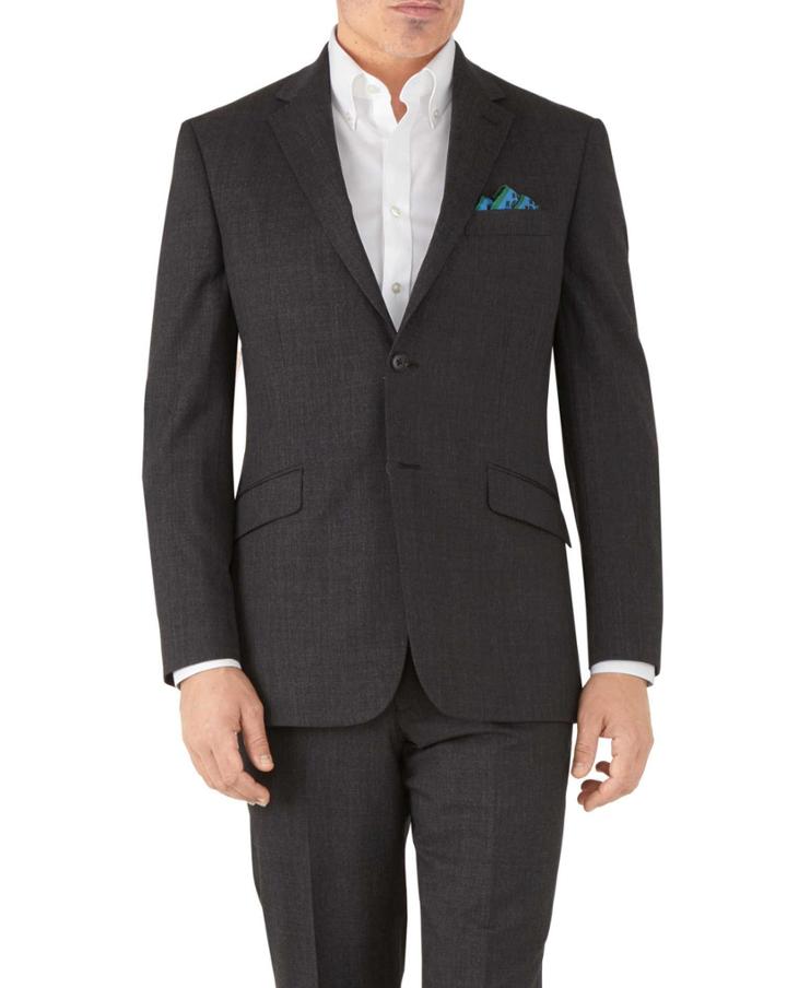 Charles Tyrwhitt Charcoal Classic Fit Hairline Business Suit Wool Jacket Size 40 By Charles Tyrwhitt