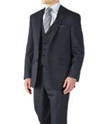 Charles Tyrwhitt Charles Tyrwhitt Navy Classic Fit End-on-end Business Suit Wool Jacket Size 36
