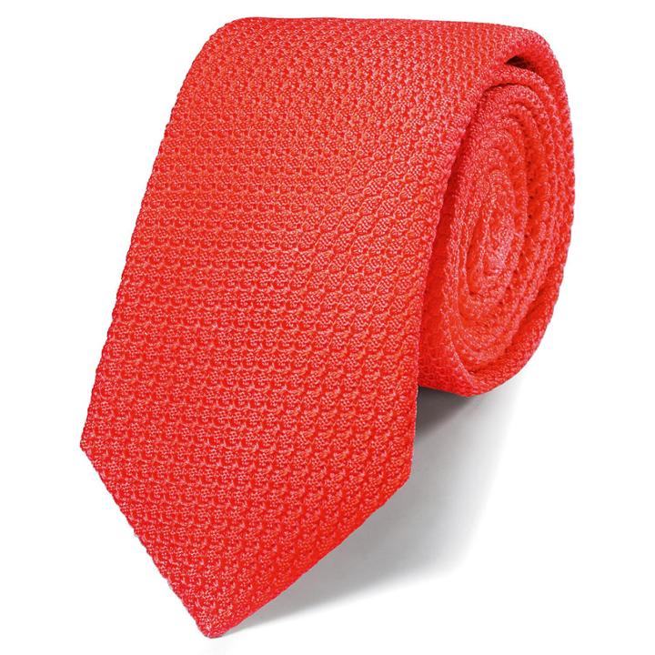 Charles Tyrwhitt Charles Tyrwhitt Luxury Slim Plain Coral Grenadine Tie