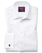  Classic Fit Luxury Marcella Bib Front White Tuxedo Egyptian Cotton Dress Shirt French Cuff Size 16.5/38 By Charles Tyrwhitt