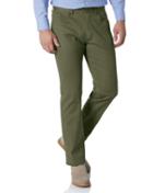  Olive Slim Fit 5 Pocket Cotton Tailored Pants Size W30 L32 By Charles Tyrwhitt