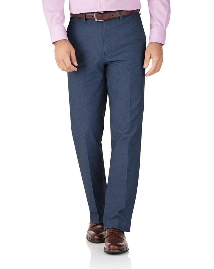 Charles Tyrwhitt Indigo Classic Fit Stretch Cavalry Twill Pants Size W32 L30 By Charles Tyrwhitt