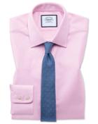  Extra Slim Fit Egyptian Cotton Royal Oxford Pink Dress Shirt Single Cuff Size 14.5/33 By Charles Tyrwhitt