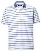  Navy And White Stripe Cotton Linen Polo Size Xl By Charles Tyrwhitt