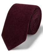  Burgundy Cotton Cord Plain Slim Tie By Charles Tyrwhitt