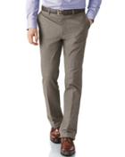 Charles Tyrwhitt Charles Tyrwhitt Beige Slim Fit Cotton Flannel Trouser Size W32 L30