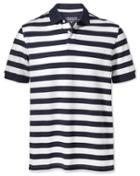 Charles Tyrwhitt Charles Tyrwhitt Navy And White Stripe Pique Cotton Polo Size Large