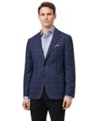  Slim Fit Indigo Checkered Italian Wool Wool Blazer Size 38 By Charles Tyrwhitt