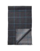 Charles Tyrwhitt Blue Prince Of Wales Double Faced Merino Scarf By Charles Tyrwhitt